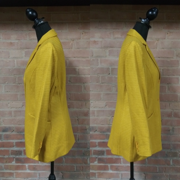 Rena Rowen | NEW Stunning Canary Textured Wool Blazer - Size 8 - Picture 3 of 9
